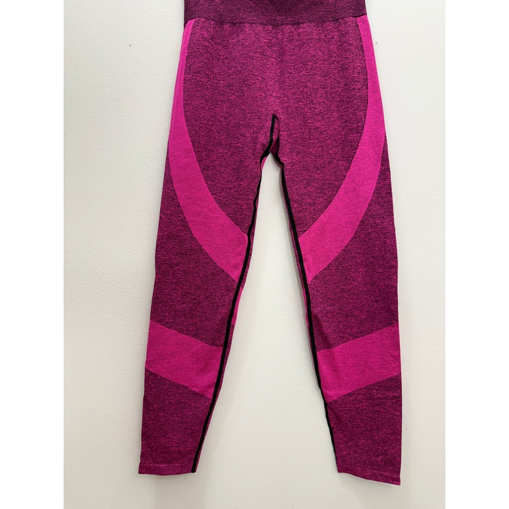 Lot of 2 PINK GRAY Victoria's Secret Seamless Leggings Ankle 7/8 Size M 26"